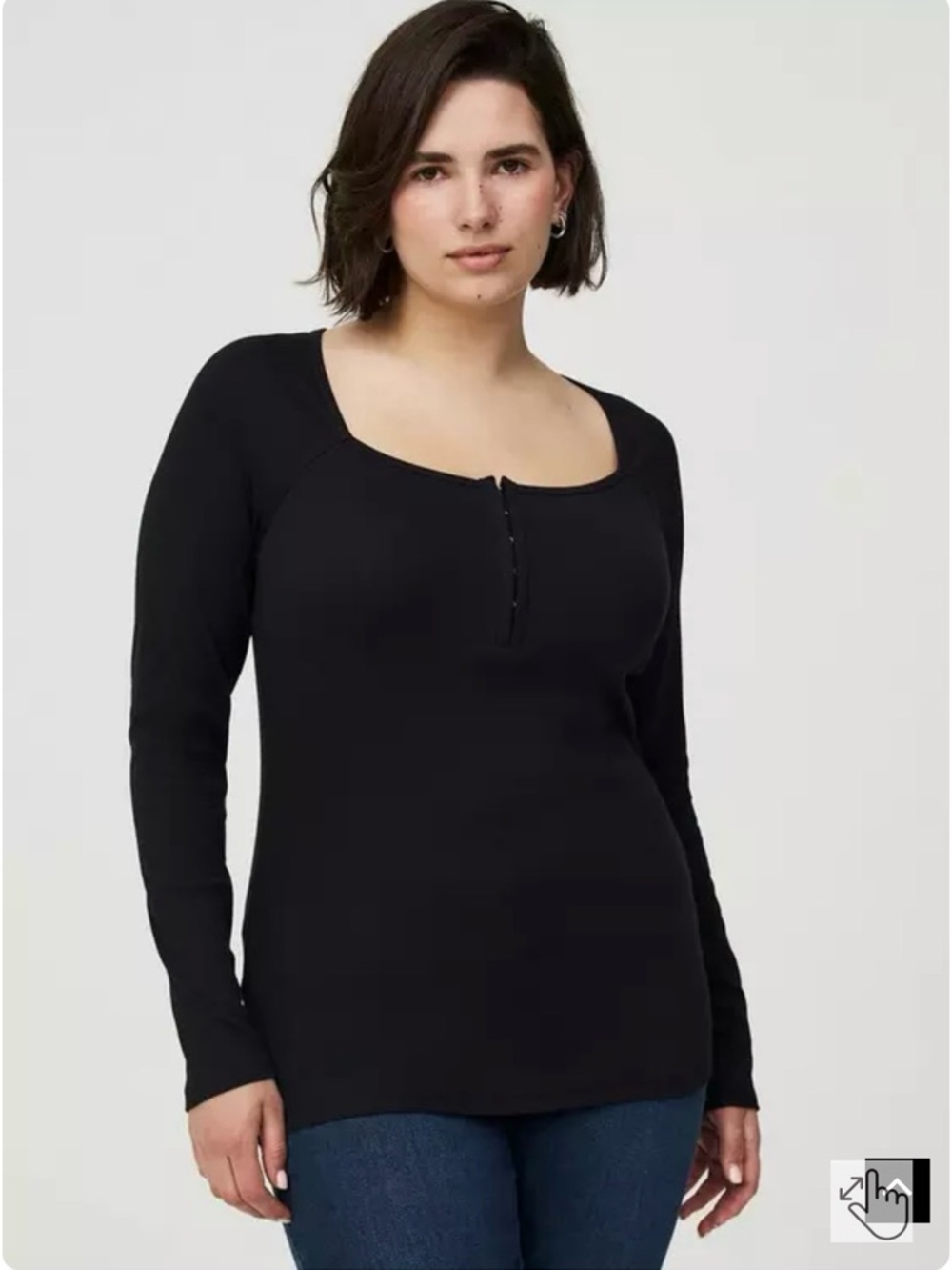 NWOT Torrid Long Sleeve Hook & Eye Rib Top size 2